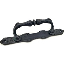 Antika Tarz Dekoratif Pirinç Dar Yan Çekme Kapı Kolu - 225X37 Mm, Oksit