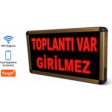 Sanec Wifi Kontrollü Akıllı Toplantı Var Girilmez Tabelası (20X26 Cm) - Tuya ve Sesli Asistan Uyumlu (Tuya, Alexa, Google Asistan Destekli)