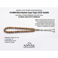 Adiyak 10 mm Küre Kesim Ceyt Taşlı 33'lü Erkek Tesbih