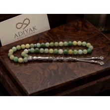 Adiyak 8 mm Küre Kesim Aventurin Taşlı 33'lü Erkek Tesbih