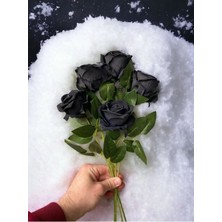 Sally Home Özel Siyah Yapay Kadife Gül 10 Adet 50 cm