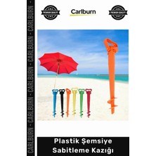Carlburn #kazık Spiral Uçlu Kum Toprak Zemin Tutucu Sağlam Ayarlı Aparat Plastik Şemsiye Sabitleme Kazığı