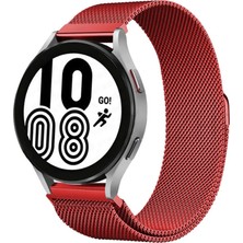Bezos Galaxy Watch 4 Metal Mıknatıslı Kordon - Kırmızı