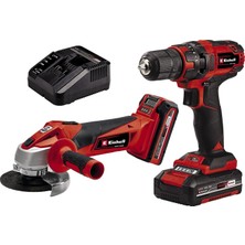 Einhell Akülü Alet Seti -Tk 18 Kit, X-Change (Lityum-Iyon, Vidalama -Cd 18/35 + Avuç Taşlama -Ag 18/115 , 1,