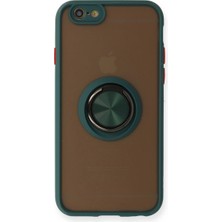 Raftan Topla Iphone 6 Kılıf Montreal Yüzüklü Silikon Kapak - Yeşil
