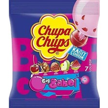 Chupa Chups Sakız Dolgulu Çilek, Elma, Karpuz, Kola ve Vişne Aromalı Lolipop Şekerleme 12 gr x 7 Adet