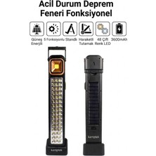 Kamptek Kamp Teknolojisi Kamptek Güneş Enerjili LED Işıldak - 5 Modlu Taşınabilir Standlı Kamp Feneri Çadır Karavanaydınlatma