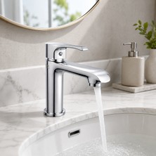 Ilhan Lotus Krom Lavabo Bataryası, Tek Kollu Modern Banyo Musluğu