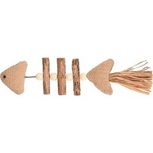 Uravas Store Flamingo Fl Ct Topsy Ahşap ve Hasır Parçalı Balık Şeklinde Oyuncak