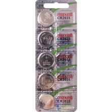 Maxell CR2025 Piller, 5 Adet, Lityum, 3 V, 170 Mah, Gri