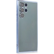 Modamizo Mey Ithalat® Samsung Galaxy S22 Ultra Kılıf Lensli Silikon - Açık Mavi