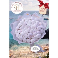 Sally Home Premium Series: Kişiye Özel 41’li Beyaz Şakayık Seti Bileklik Hediyeli- Isme Özel