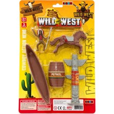 Wild West Kovboy Oyun Seti 5 Parça – Atlı Kovboy Figürü, Totem, Kano ve Aksesuarlar | 3+ Yaş Eğitici Çocuk Oyuncağı