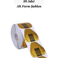 50 Adet Gold Şablon Protez Tırnak Uzatma Şablon Jel Alt Form Şablonu Easy Beauty