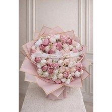 Sally Home Bileklik Hediyeli Pembe Kız Isteme Çiçeği Yapay Buket Isteme Çiçeği-