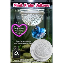 Açelya3d Beta Balığı Betta Dinlenme Alanı & Üretim Yuvası – Halfmoon Köpük Yuva Destekli (Beyaz Renk) Vantuzlu