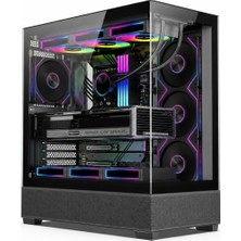 Zoko Alpha Siyah 7X12CM Kumandalı Argb Fanlı Atx Gaming Akvaryum Kasa