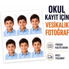 Okul Kayıt Için 6 Adet Vesikalık Fotoğraf Baskısı | Öğrenci Kimlik Fotoğrafı