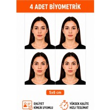 4 Adet Biyometrik Fotoğraf Baskısı – Ehliyet ve Kimlik Için Uygun