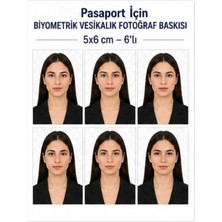 Pasaport Için Biyometrik Vesikalık Fotoğraf Baskısı (5x6 Cm) – 6'lı