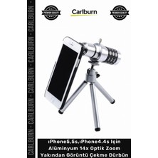 Carlburn Özel Üretim Lens Iphone5/5s/ıphone4/4s Alüminyum 14X Optik Zoom Yakından Görüntü Çekme Dürbün