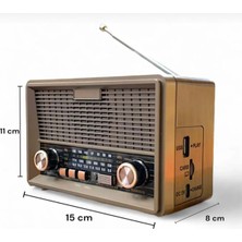 Everton RT-569 Nostaljik Radyo - Güneş Enerjili Solar Panelli Bluetoothlu Usb/tf Kart Girişli Şarjlı Radyo