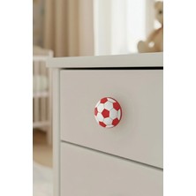 MegaVitrin Futbol Topu Çocuk Odası Mobilya Kulbu - Polyester - Tek Vidalı Dolap ve Çekmece Kulpu