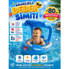 Siverek Reklam Gölgelikli Bebek Simidi 80 cm Mavi & Pembe | 0-5 Yaş Uv Korumalı Güneşlikli Bebek Yüzme Simidi Havuz ve Deniz Için