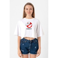 Casper The Friendly Ghost Casbuster Beyaz Kadın Crop Tshirt