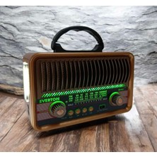 Everton RT-682 Nostaljik Radyo - Güneş Enerjili Solar Panelli Bluetoothlu Usb/tf Kart Girişli Fenerli Şarjlı Radyo