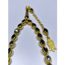 Efekentli Siyah Mineli Sarı Metal Alpaka Özel Tasarım Ağır Tesbih (11 x 8 x 6 Mm)