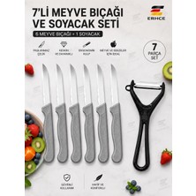 ERHCE Gri 6'lı Tırtıklı Meyve Bıçağı + Sebze Soyacağı 7'li Set Solingen
