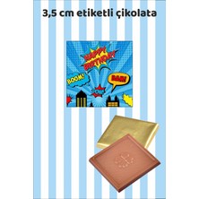 Sinek Kupası Tasarım Superman Happy Birthday Etiketli Hediyelik Madlen Doğum Günü Çikolatası 20 Adet