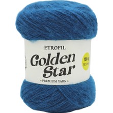 Etrofil Golden Star Örgü İpi Deniz Mavisi %75 Premium Akrilik %25 Organik Merino Yün 100g 350m (75096)