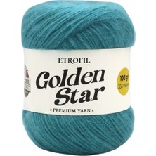 Etrofil Golden Star Örgü İpi Turkuaz Mavi %75 Premium Akrilik %25 Organik Merino Yün 100g 350m (74066)