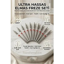 Uravas Store 10'lu Ultra Hassas Elmas Freze Ucu - Kuru Manikür, Tırnak, Hobi, Gravür Seti 243LX/021R 723100