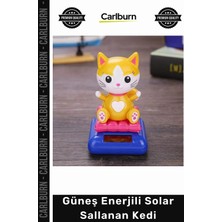 Carlburn #solar Dekoratif Masa Üstü Araç Önü Aksesuar Şans Kedisi Güneş Enerjili Solar Sallanan Kedi