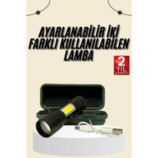 Lizbon Center Uzun Menzilli Şarjlı El Feneri Uzun Ömürlü LED Işık Lamba