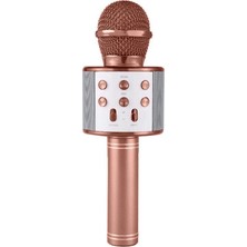 Uravas Store Karaoke Mikrofonlu Hoparlör - Şarjlı -Bluetooth Rose Gold (5047)
