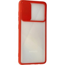 Uravas Store Newface Samsung Galaxy A71 Kılıf Palm Buzlu Kamera Sürgülü Silikon - Kırmızı