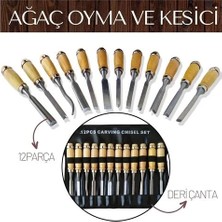Uravas Store Elena 12 Parça Çantalı Ağaç Oyma ve Kesici Set