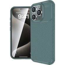 Uravas Store Newface Iphone 16 Pro Kılıf Auto Focus Karbon Kapak - Koyu Yeşil