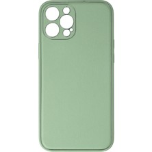 Uravas Store Mey Ithalat®   Iphone 12 Pro Kılıf Coco Deri Silikon Kapak - Açık Yeşil