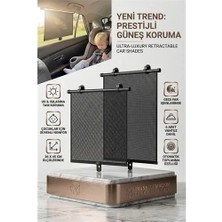 Uravas Store Otomatik Toplanır Araç Perdesi 2'li Set | 36X45 cm Vantuzlu Yan Cam Güneşliği 723080