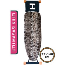 Empressco Keçeli Ütü Masası Kılıfı 55X140 cm Leopar Desenli Büzdürmeli