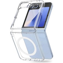 Uravas Store Samsung Galaxy Z Flip 6 Kılıf Magneticsafe Şeffaf Silikon - Şeffaf