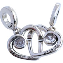 Luna Luster 925 Ayar Gümüş Forever & Always Ikili Charm