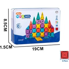 Btrcmpny-Mini Manyetik Yapı Blokları 3.75CM Renkli 3 Boyutlu 45 Parça Manyetik Eğitici Oyun Seti