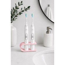 Arvella Studio Şarjlı Diş Fırçası Standı – 2’li Organizer Tutucu | Minimal Tasarım Banyo Düzenleyici - Solid Pudra