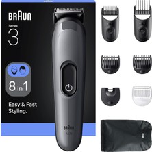 Braun Hepsi Bir Arada Series 3, 8’i 1 Arada Tıraş Kiti, Bıçak, 14 Uzunluk, AIO3540